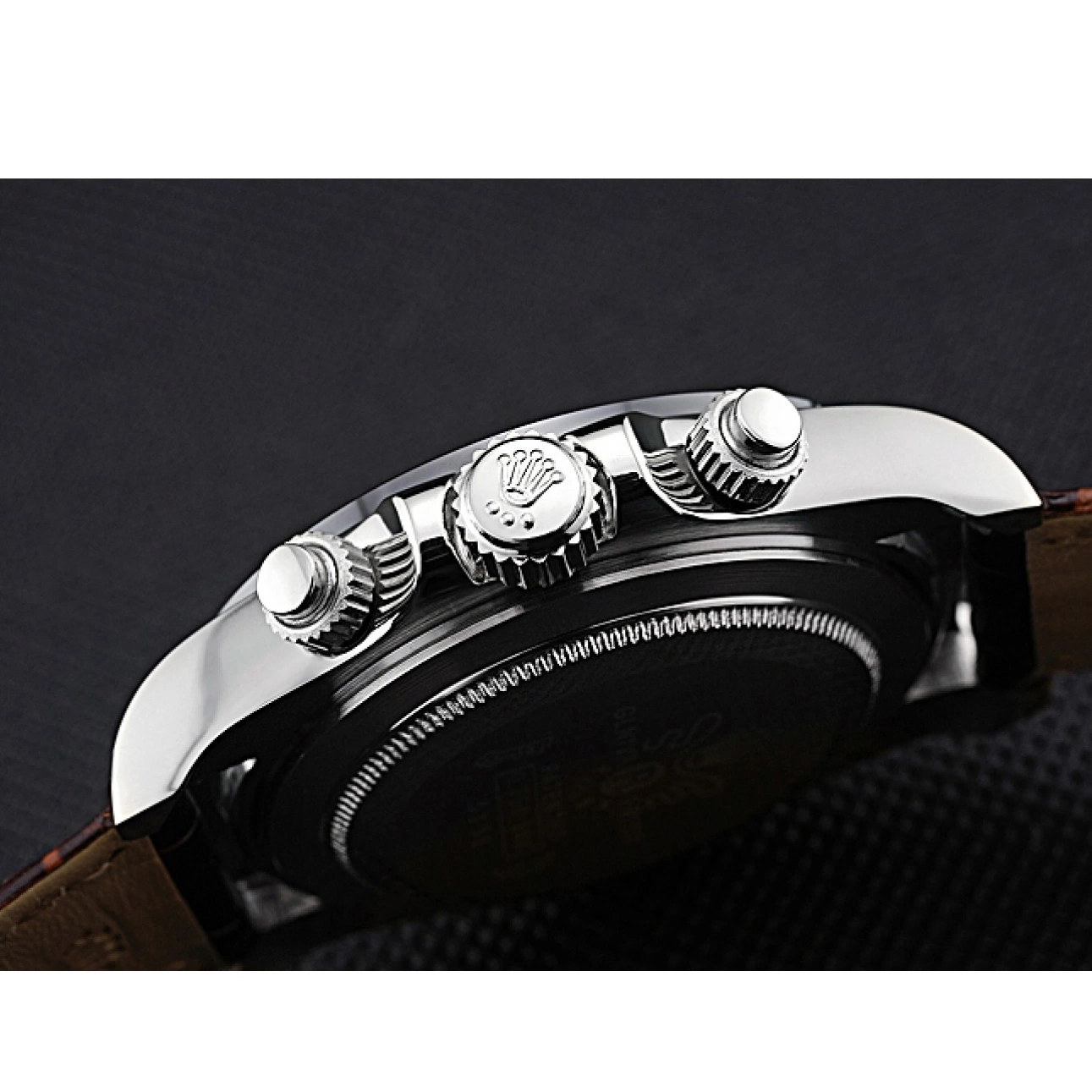 Rolex copies cheap Case Daytona Leather Stainless Steel Bracelet Brown 622631 White Dial Rolex Cosmograph 0816